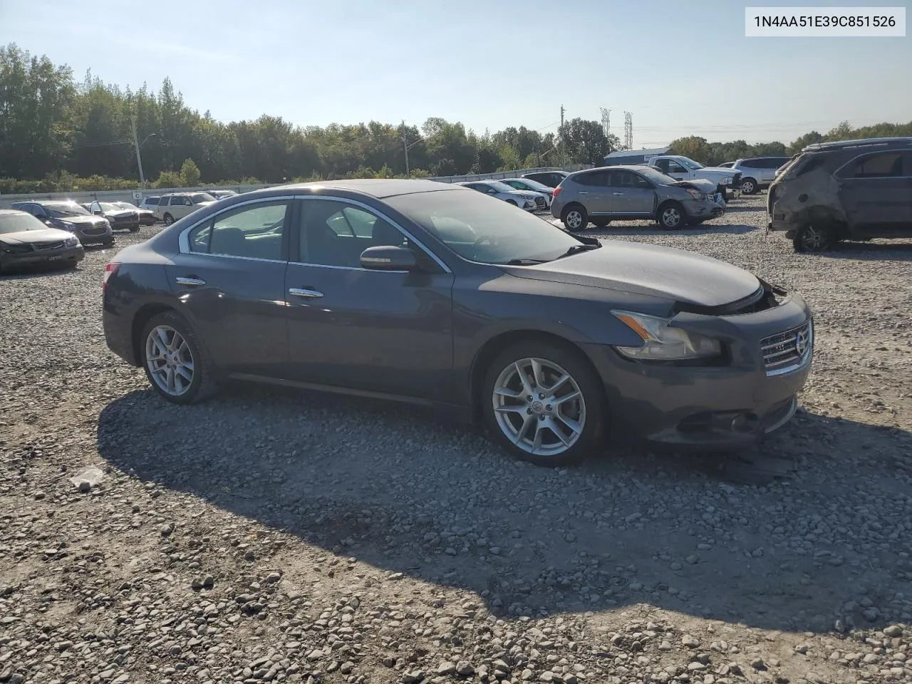 2009 Nissan Maxima S VIN: 1N4AA51E39C851526 Lot: 74761664