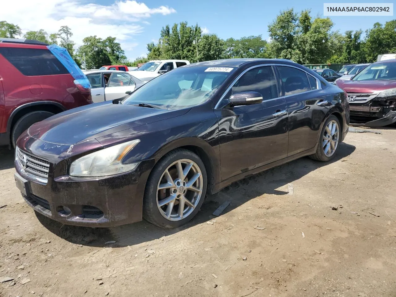 2010 Nissan Maxima S VIN: 1N4AA5AP6AC802942 Lot: 60975774