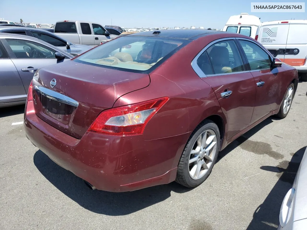 2010 Nissan Maxima S VIN: 1N4AA5AP2AC867643 Lot: 62192934