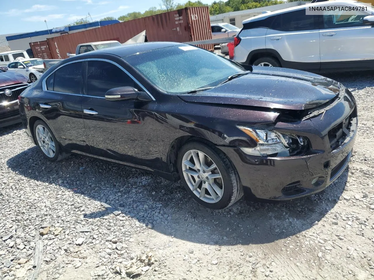 2010 Nissan Maxima S VIN: 1N4AA5AP1AC849781 Lot: 69872394