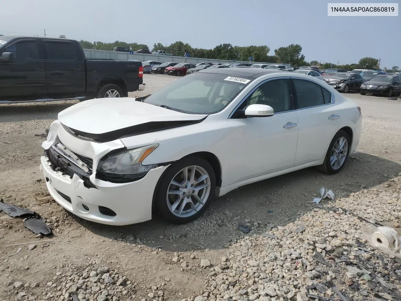 2010 Nissan Maxima S VIN: 1N4AA5AP0AC860819 Lot: 70760304