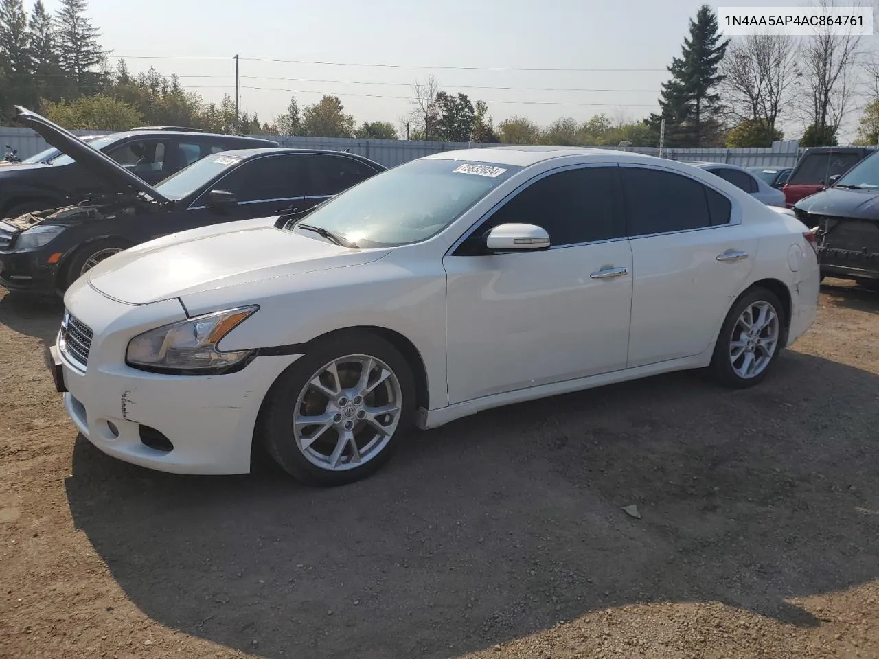 2010 Nissan Maxima S VIN: 1N4AA5AP4AC864761 Lot: 75832034