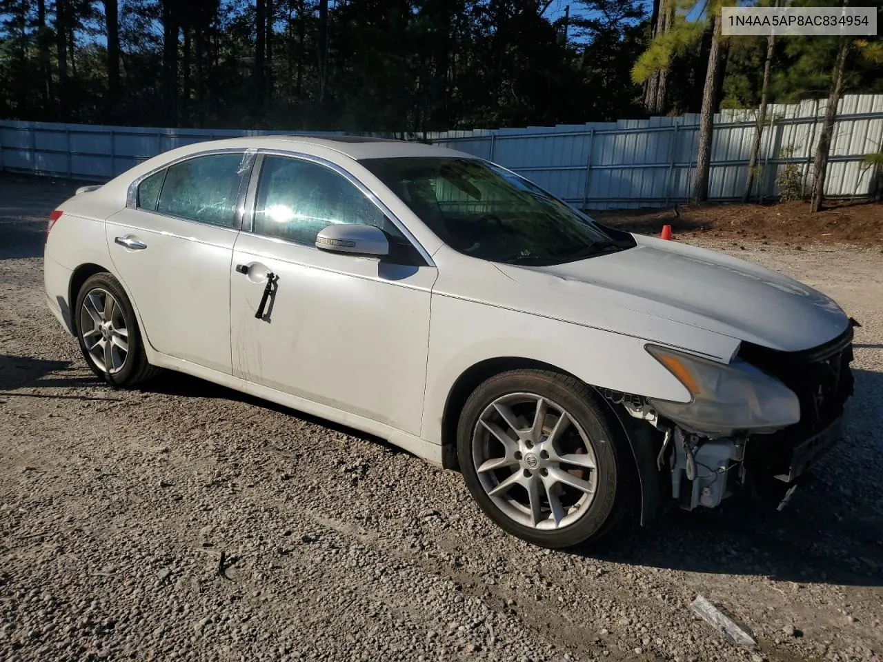 2010 Nissan Maxima S VIN: 1N4AA5AP8AC834954 Lot: 76525104