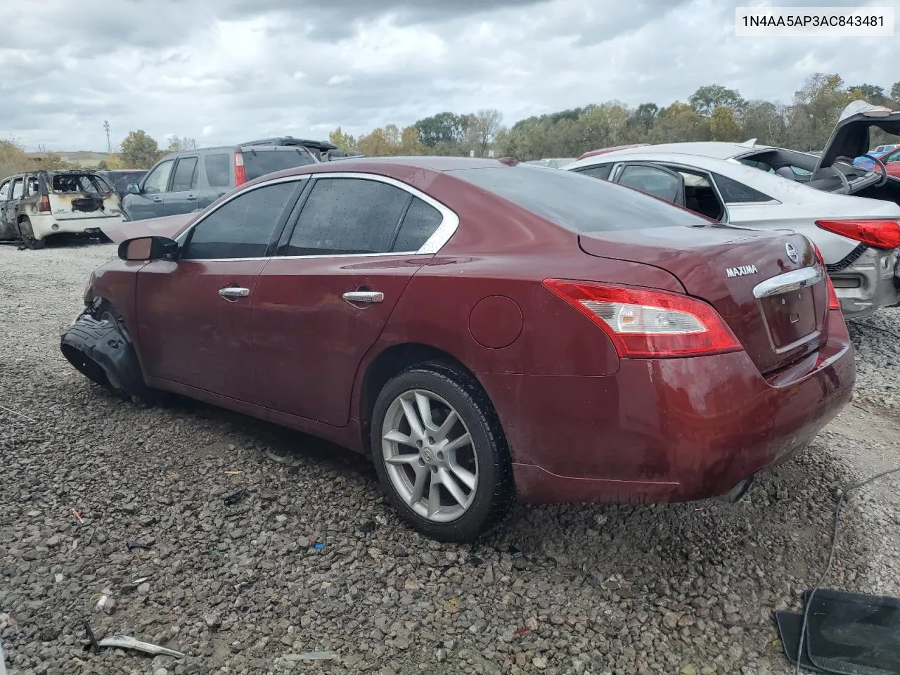 2010 Nissan Maxima S VIN: 1N4AA5AP3AC843481 Lot: 78603384