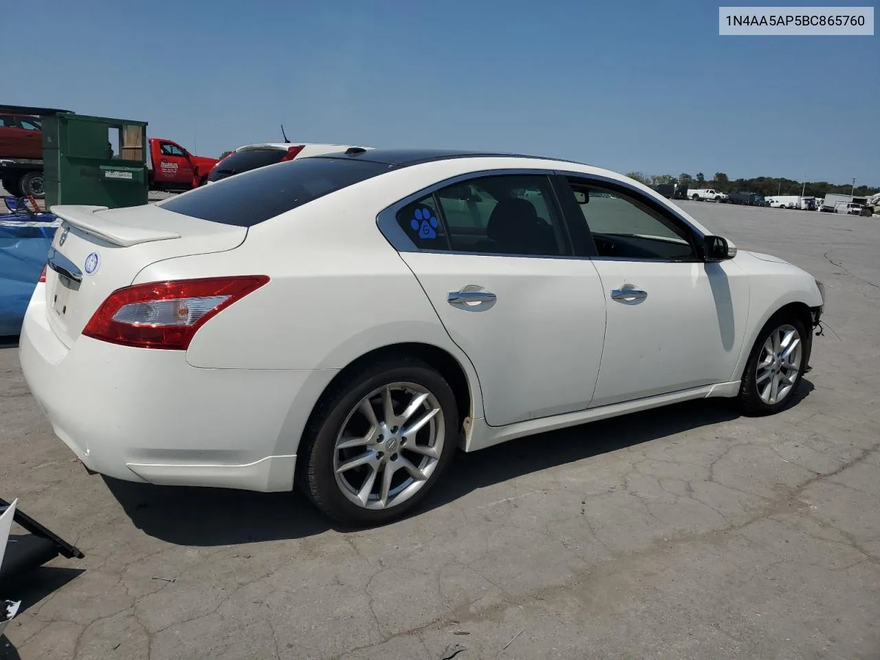 2011 Nissan Maxima S VIN: 1N4AA5AP5BC865760 Lot: 70725264