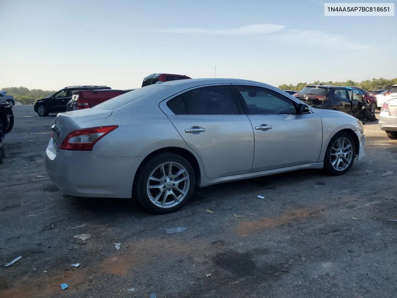 2011 Nissan Maxima S VIN: 1N4AA5AP7BC818651 Lot: 72094764