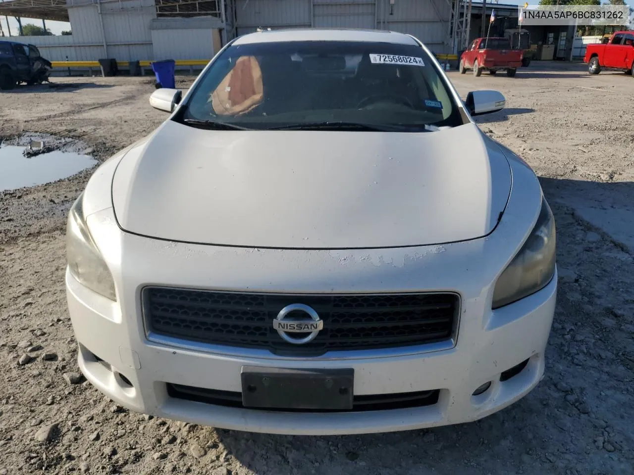 2011 Nissan Maxima S VIN: 1N4AA5AP6BC831262 Lot: 72568024