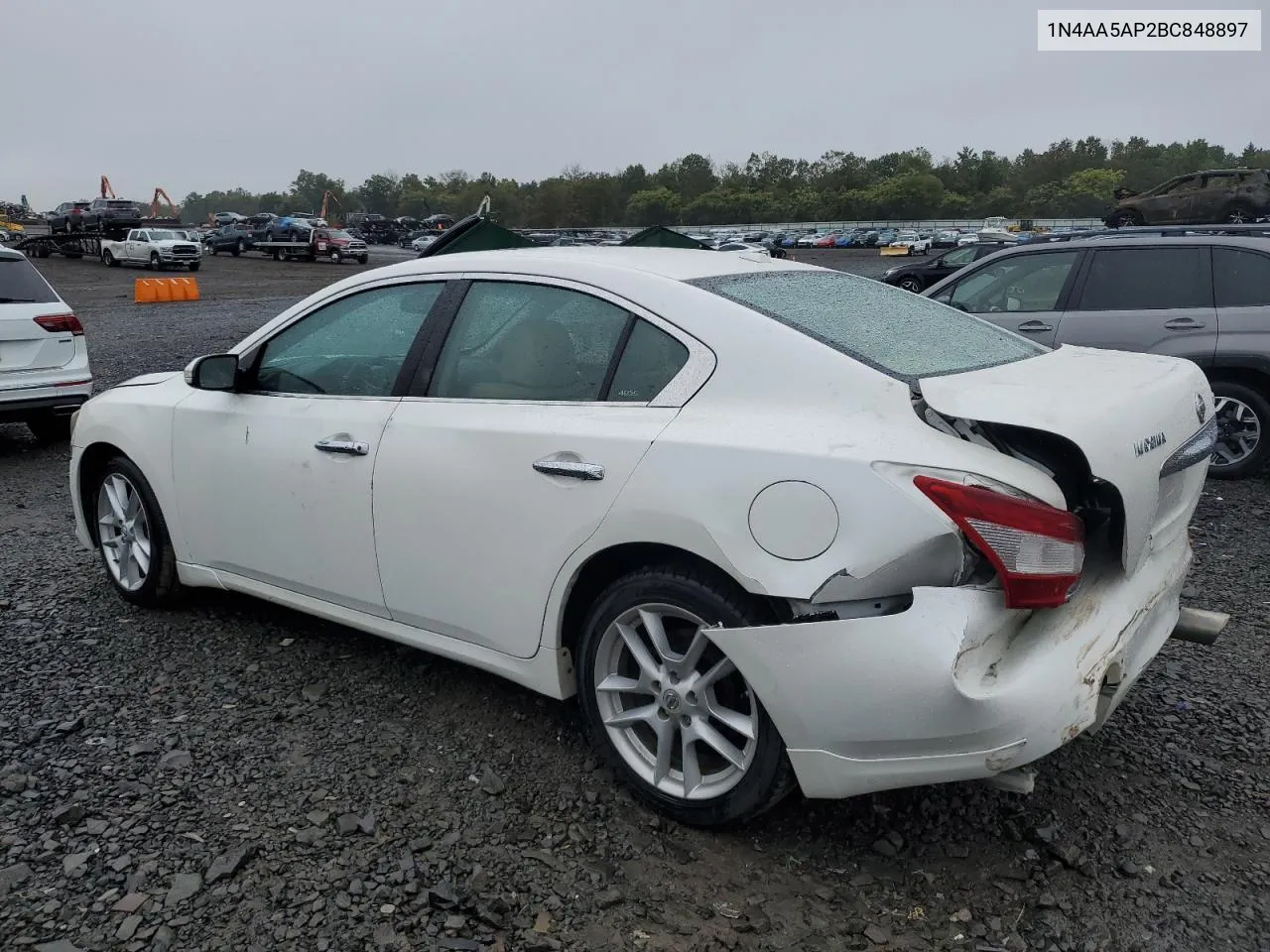 2011 Nissan Maxima S VIN: 1N4AA5AP2BC848897 Lot: 72707054