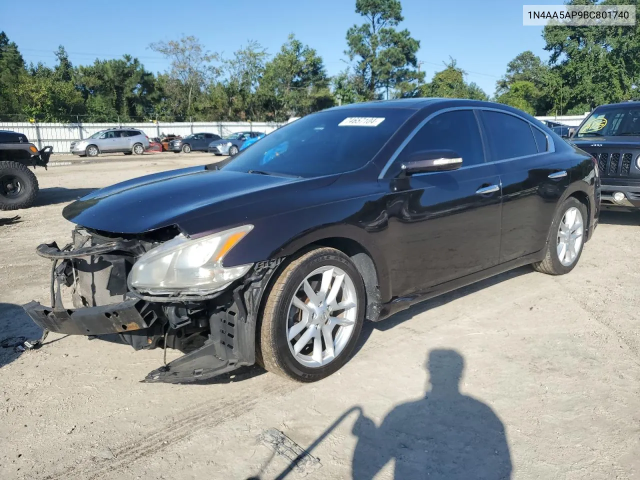 2011 Nissan Maxima S VIN: 1N4AA5AP9BC801740 Lot: 74657104