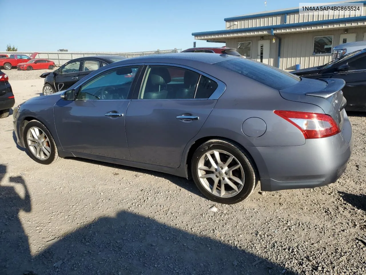 2011 Nissan Maxima S VIN: 1N4AA5AP4BC865524 Lot: 74844944