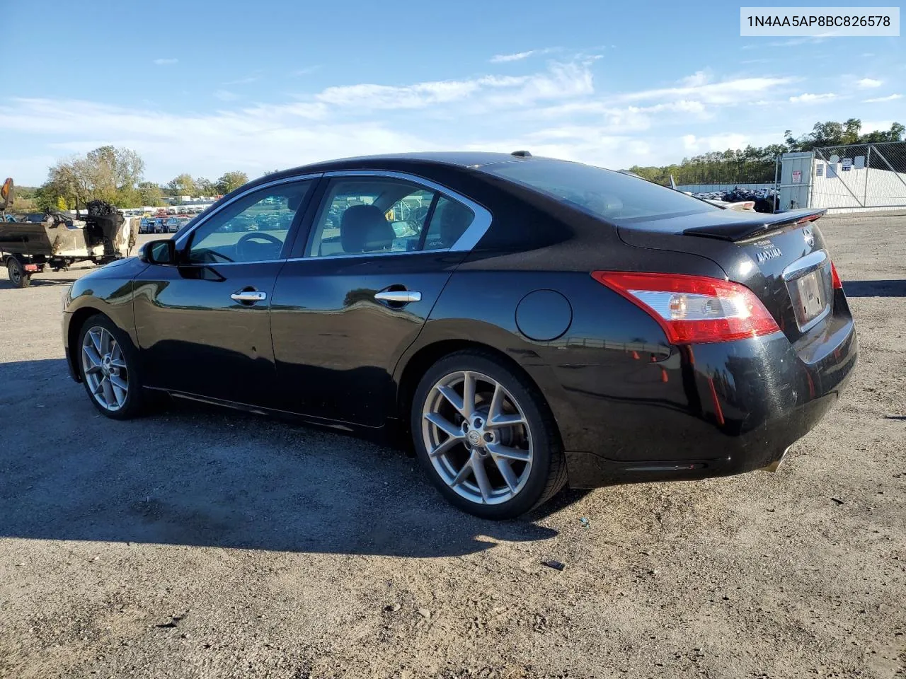 2011 Nissan Maxima S VIN: 1N4AA5AP8BC826578 Lot: 75319164