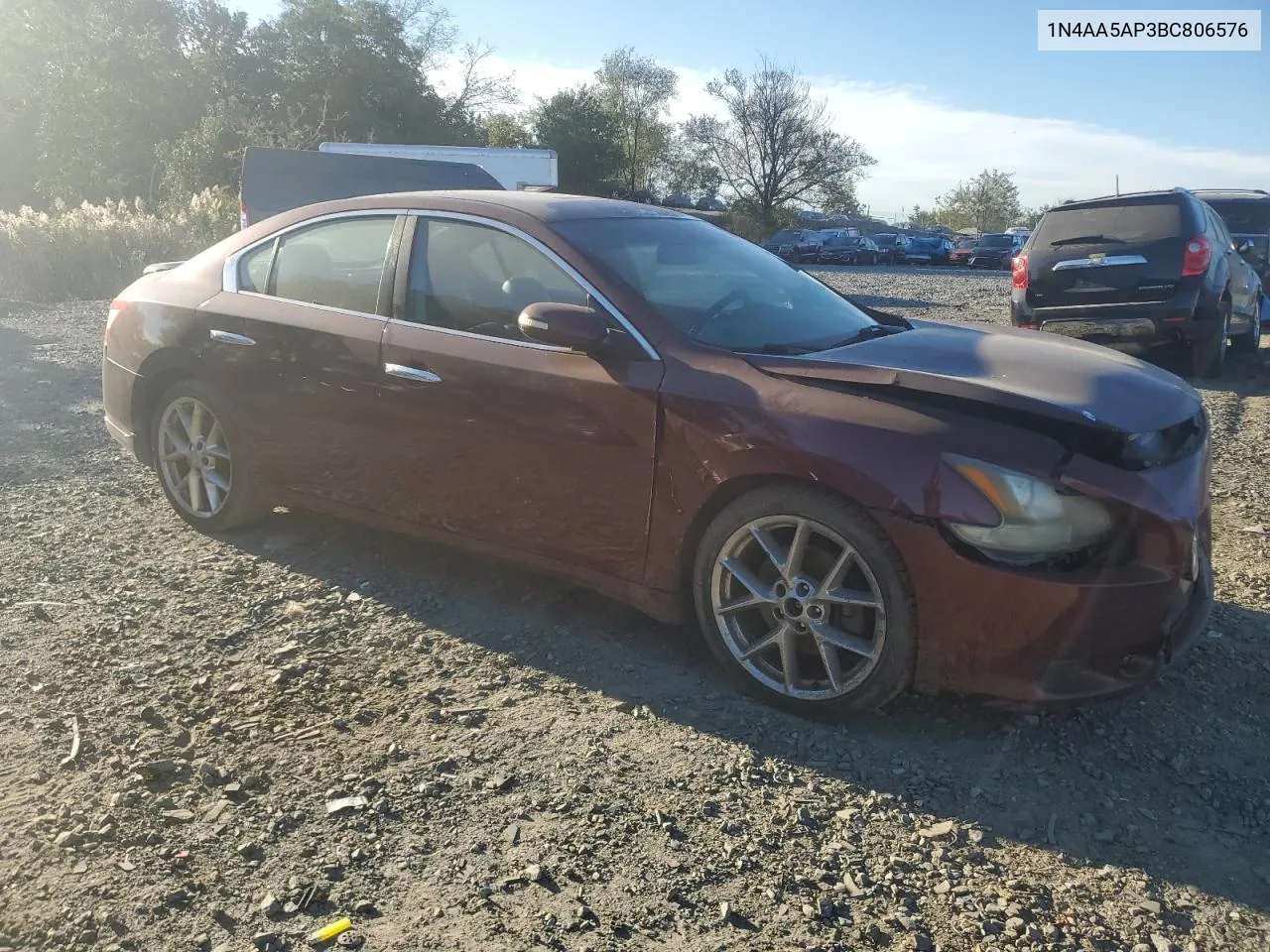 2011 Nissan Maxima S VIN: 1N4AA5AP3BC806576 Lot: 75327184