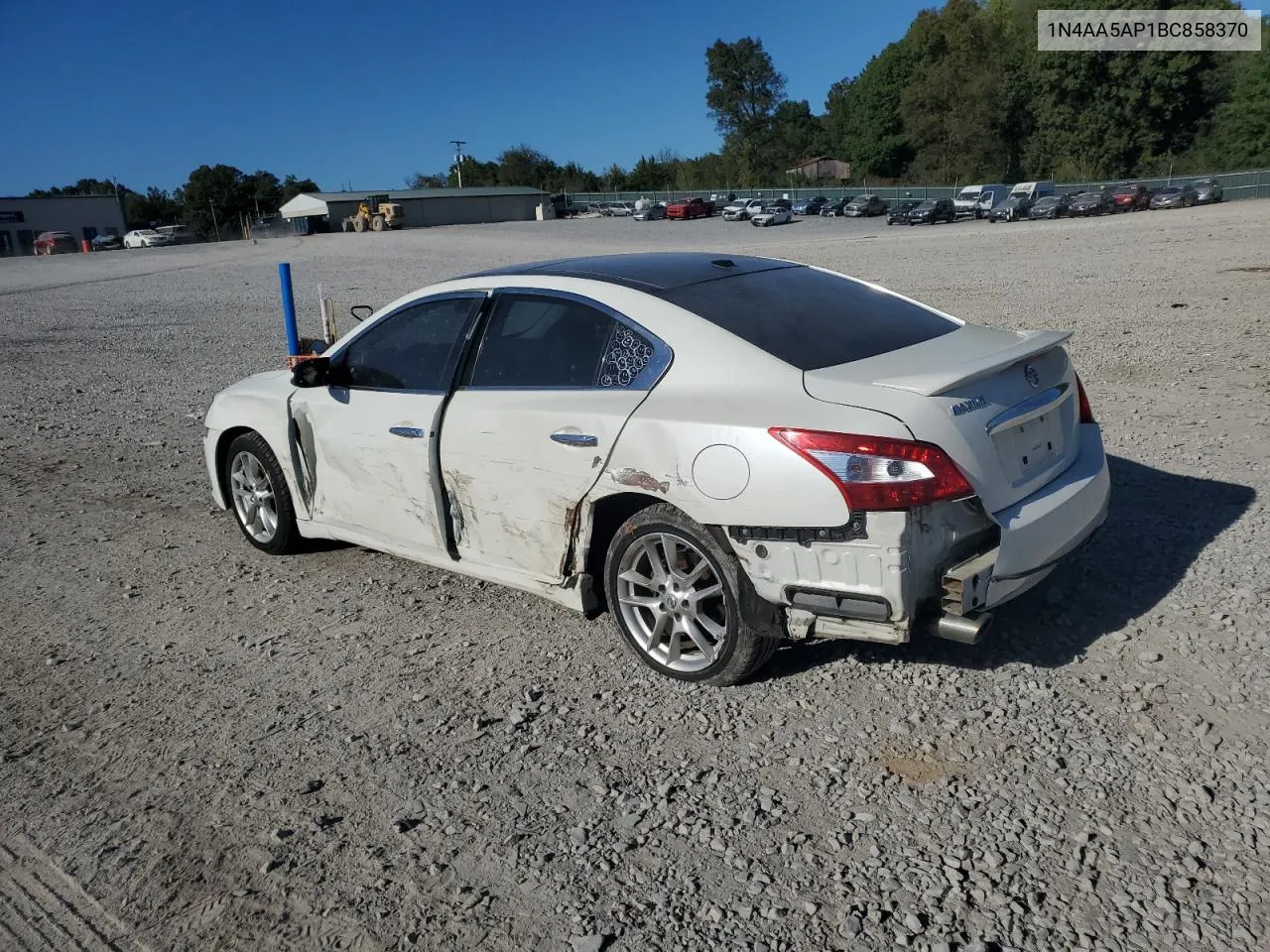 2011 Nissan Maxima S VIN: 1N4AA5AP1BC858370 Lot: 75478044