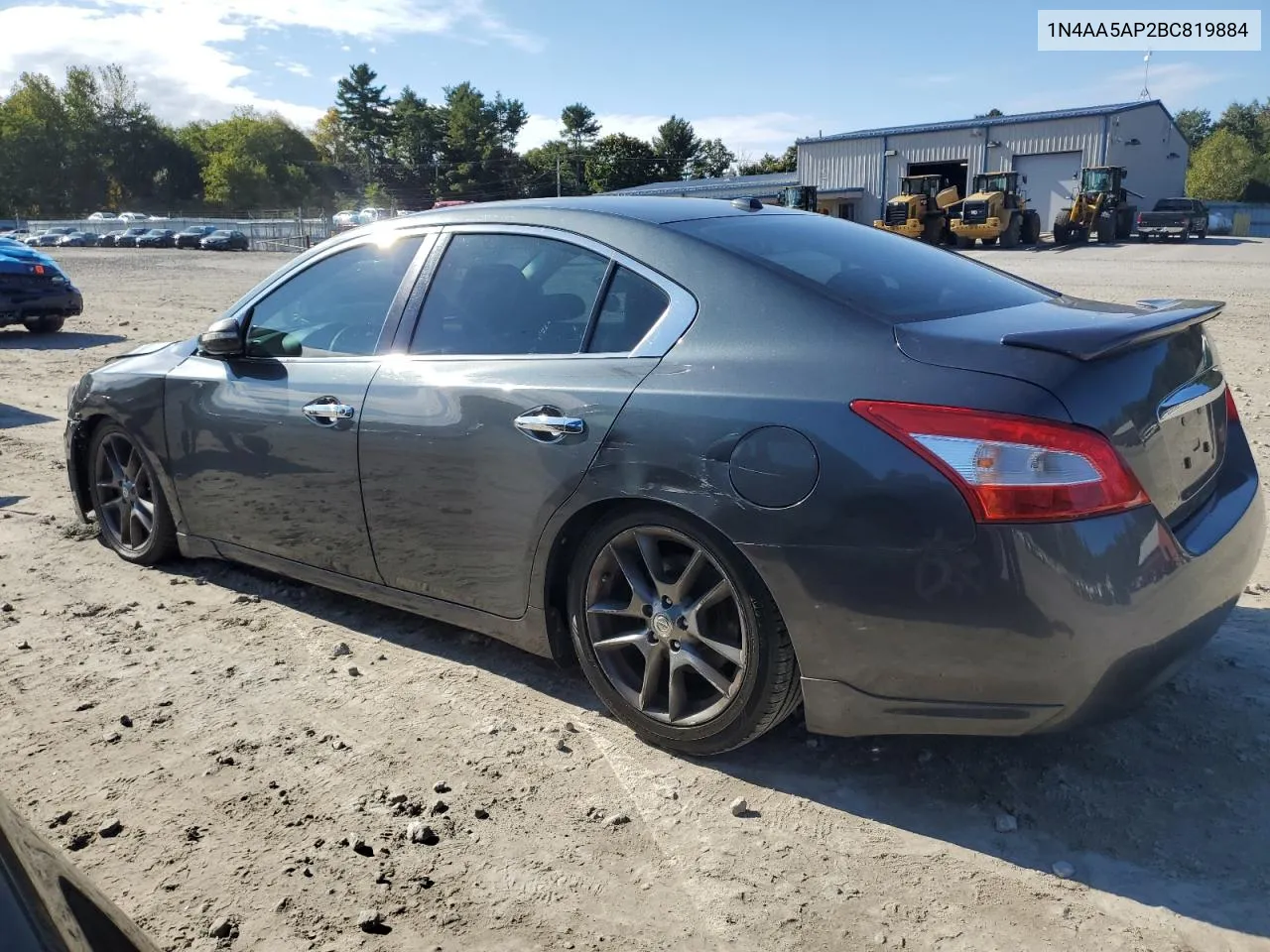 2011 Nissan Maxima S VIN: 1N4AA5AP2BC819884 Lot: 75508704