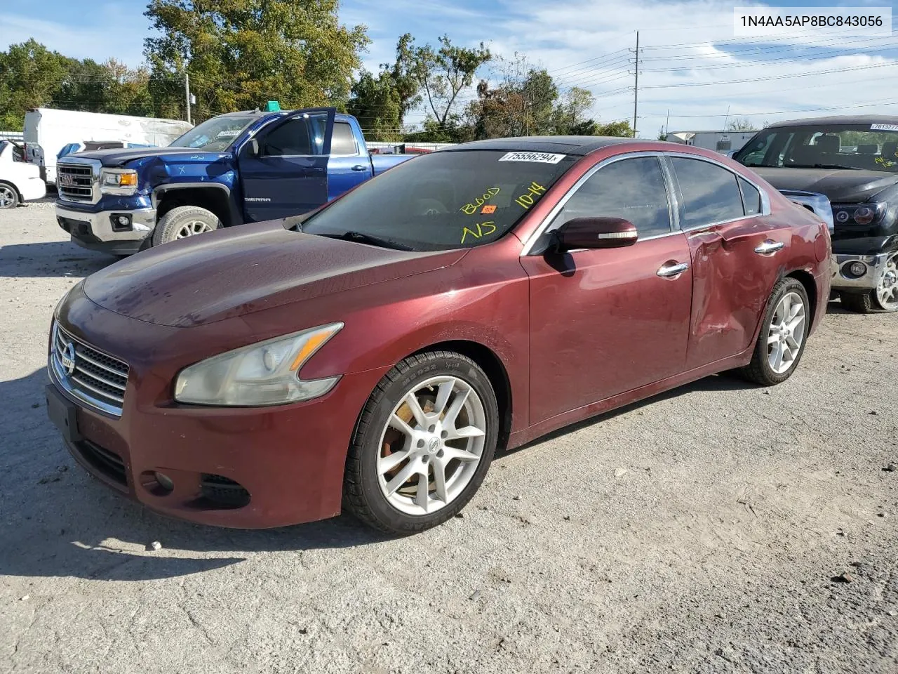 2011 Nissan Maxima S VIN: 1N4AA5AP8BC843056 Lot: 75556294