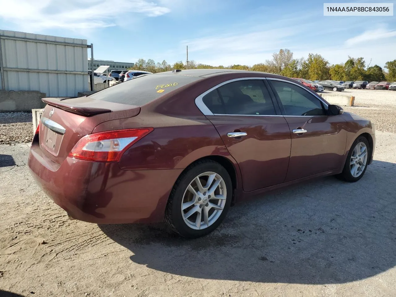 2011 Nissan Maxima S VIN: 1N4AA5AP8BC843056 Lot: 75556294