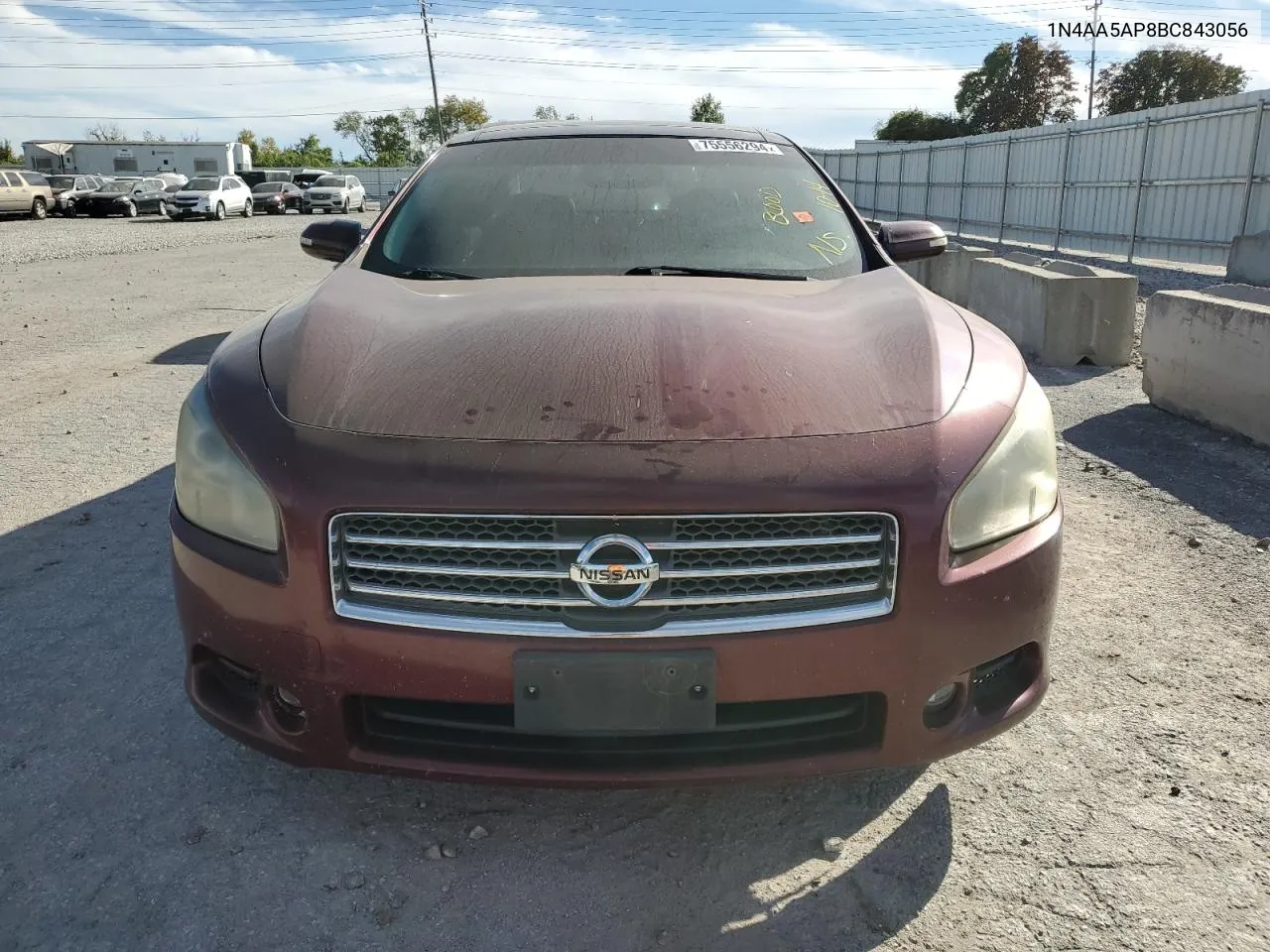 2011 Nissan Maxima S VIN: 1N4AA5AP8BC843056 Lot: 75556294