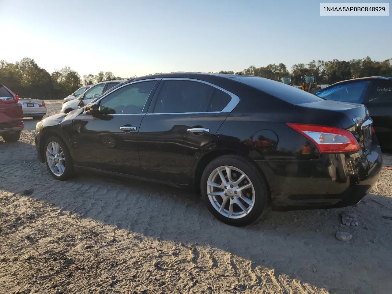 2011 Nissan Maxima S VIN: 1N4AA5AP0BC848929 Lot: 76189074