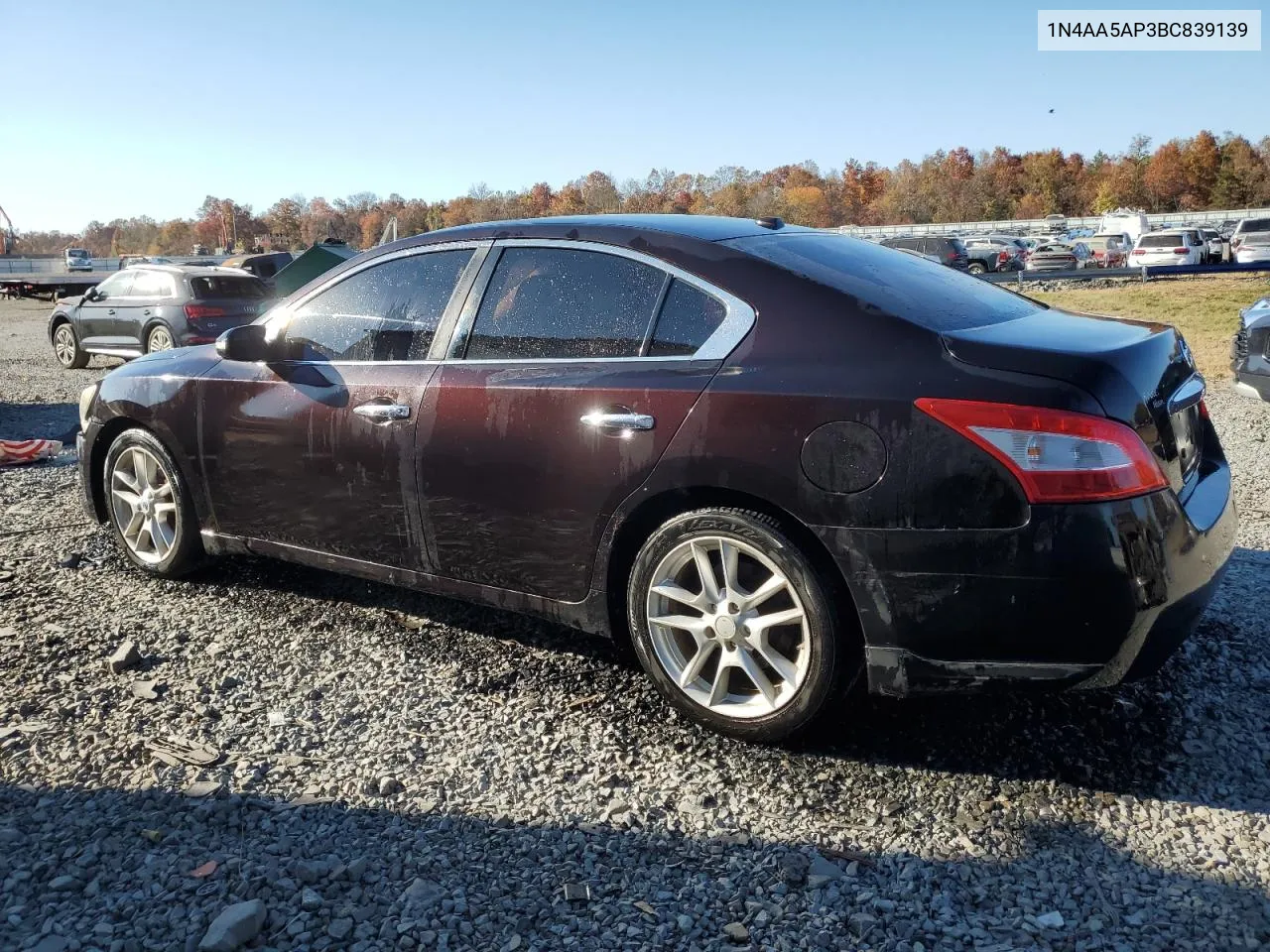 2011 Nissan Maxima S VIN: 1N4AA5AP3BC839139 Lot: 76392524