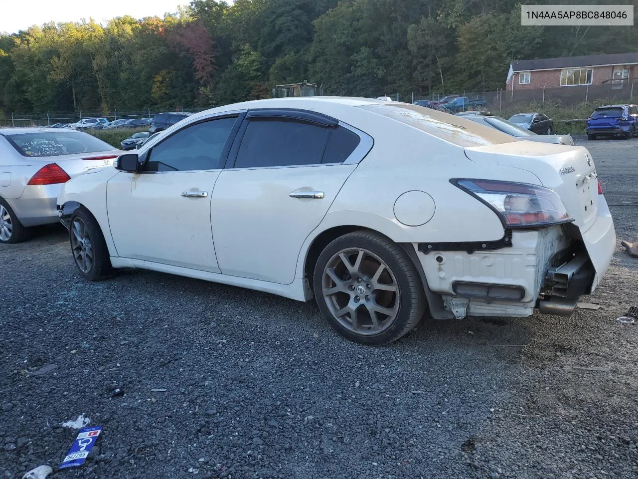 2011 Nissan Maxima S VIN: 1N4AA5AP8BC848046 Lot: 76686454