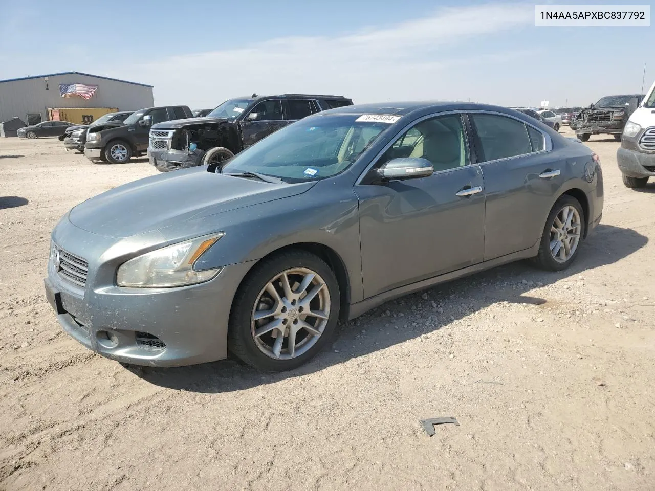 2011 Nissan Maxima S VIN: 1N4AA5APXBC837792 Lot: 76743494