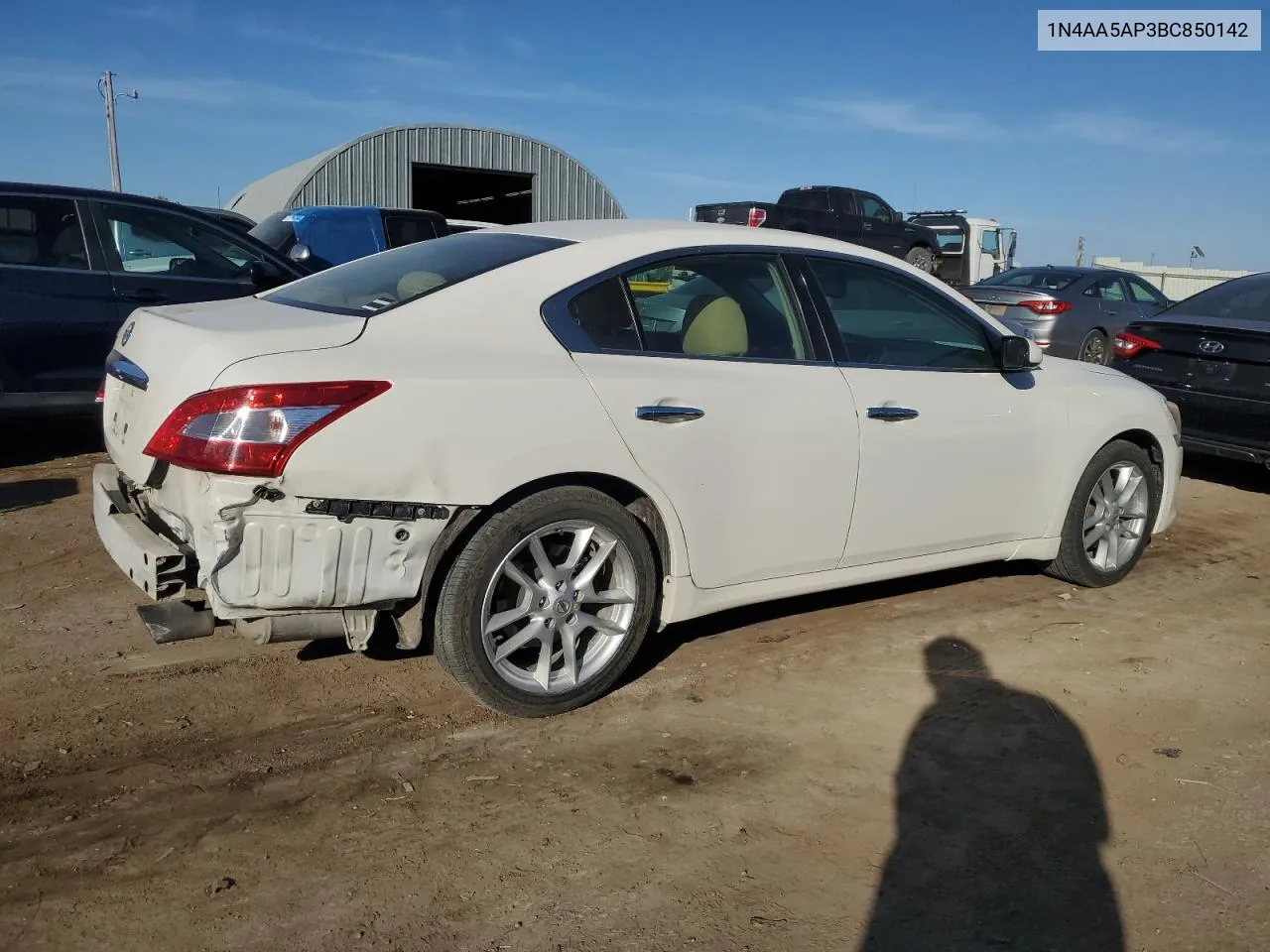 2011 Nissan Maxima S VIN: 1N4AA5AP3BC850142 Lot: 77589584