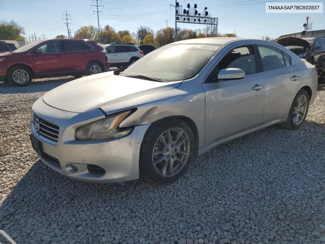 2011 Nissan Maxima S VIN: 1N4AA5AP7BC802837 Lot: 77693264