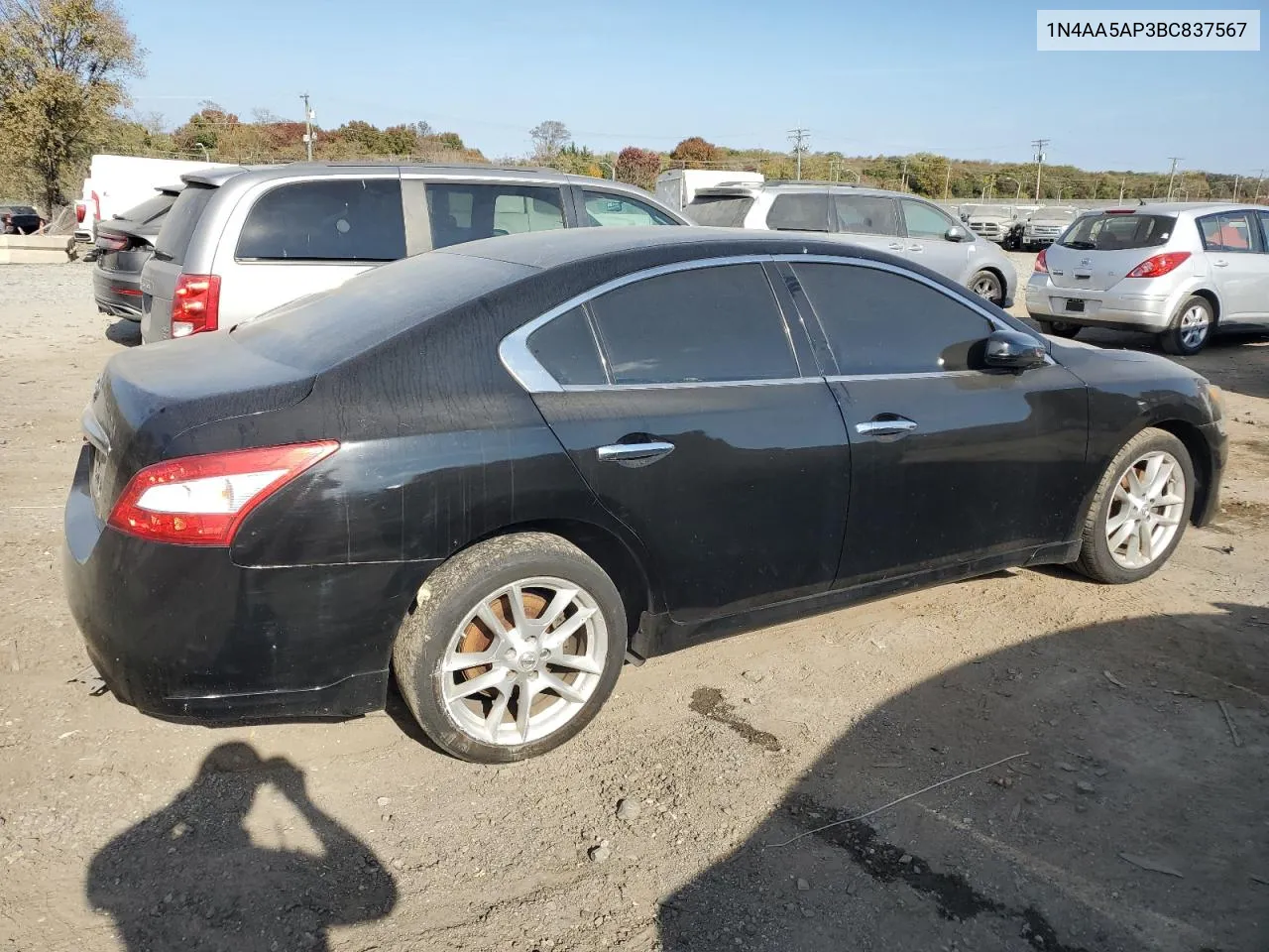 2011 Nissan Maxima S VIN: 1N4AA5AP3BC837567 Lot: 78297134