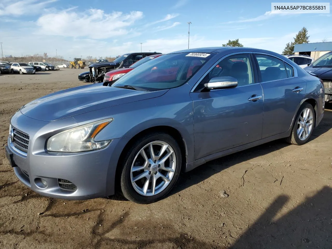 2011 Nissan Maxima S VIN: 1N4AA5AP7BC855831 Lot: 78366924