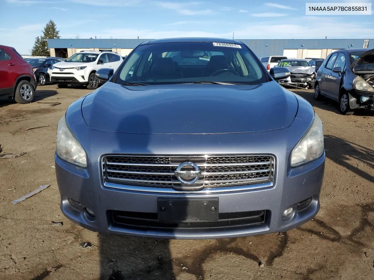 2011 Nissan Maxima S VIN: 1N4AA5AP7BC855831 Lot: 78366924