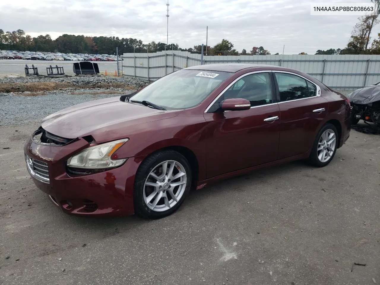 2011 Nissan Maxima S VIN: 1N4AA5AP8BC808663 Lot: 78454044