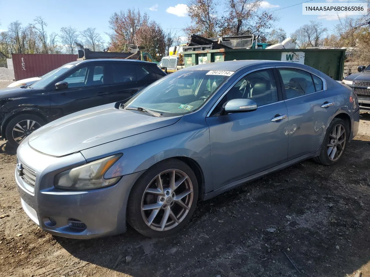 2011 Nissan Maxima S VIN: 1N4AA5AP6BC865086 Lot: 78472714