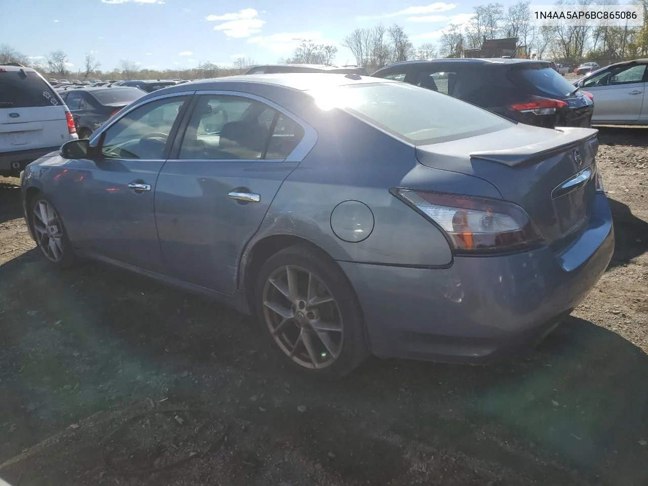 2011 Nissan Maxima S VIN: 1N4AA5AP6BC865086 Lot: 78472714