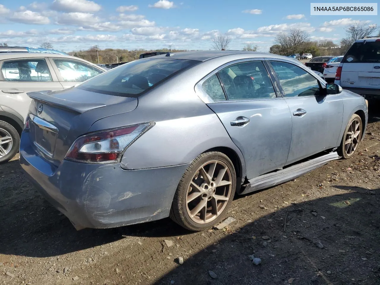 2011 Nissan Maxima S VIN: 1N4AA5AP6BC865086 Lot: 78472714