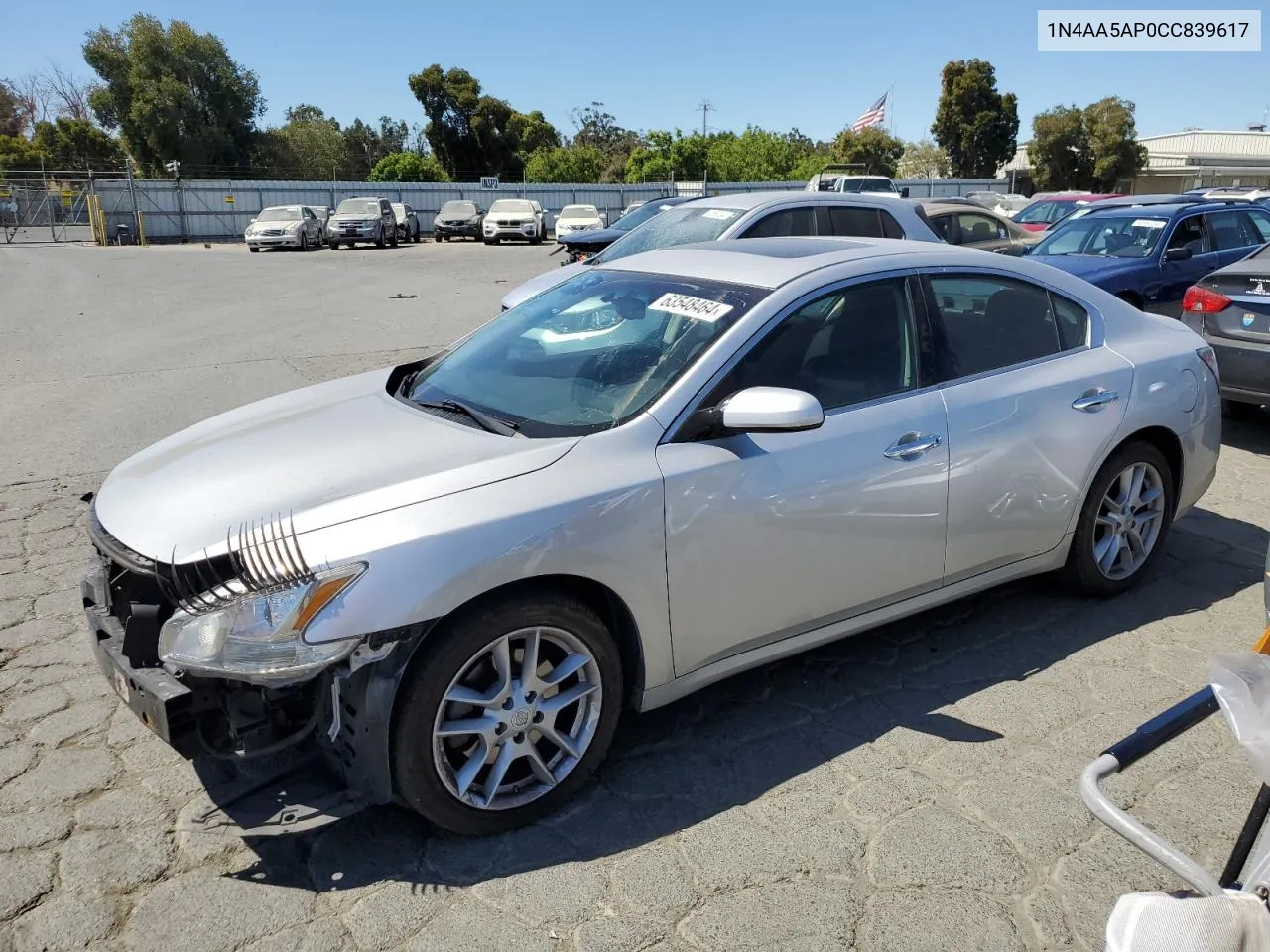 2012 Nissan Maxima S VIN: 1N4AA5AP0CC839617 Lot: 63548464