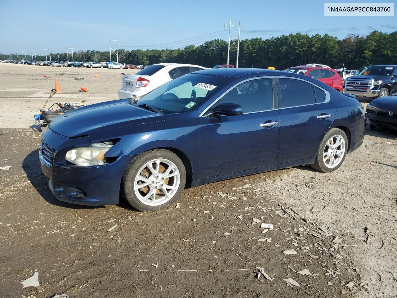 2012 Nissan Maxima S VIN: 1N4AA5AP3CC843760 Lot: 65474324