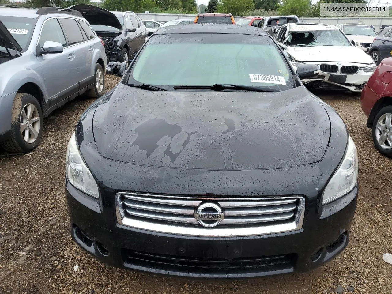 2012 Nissan Maxima S VIN: 1N4AA5AP0CC865814 Lot: 67385914