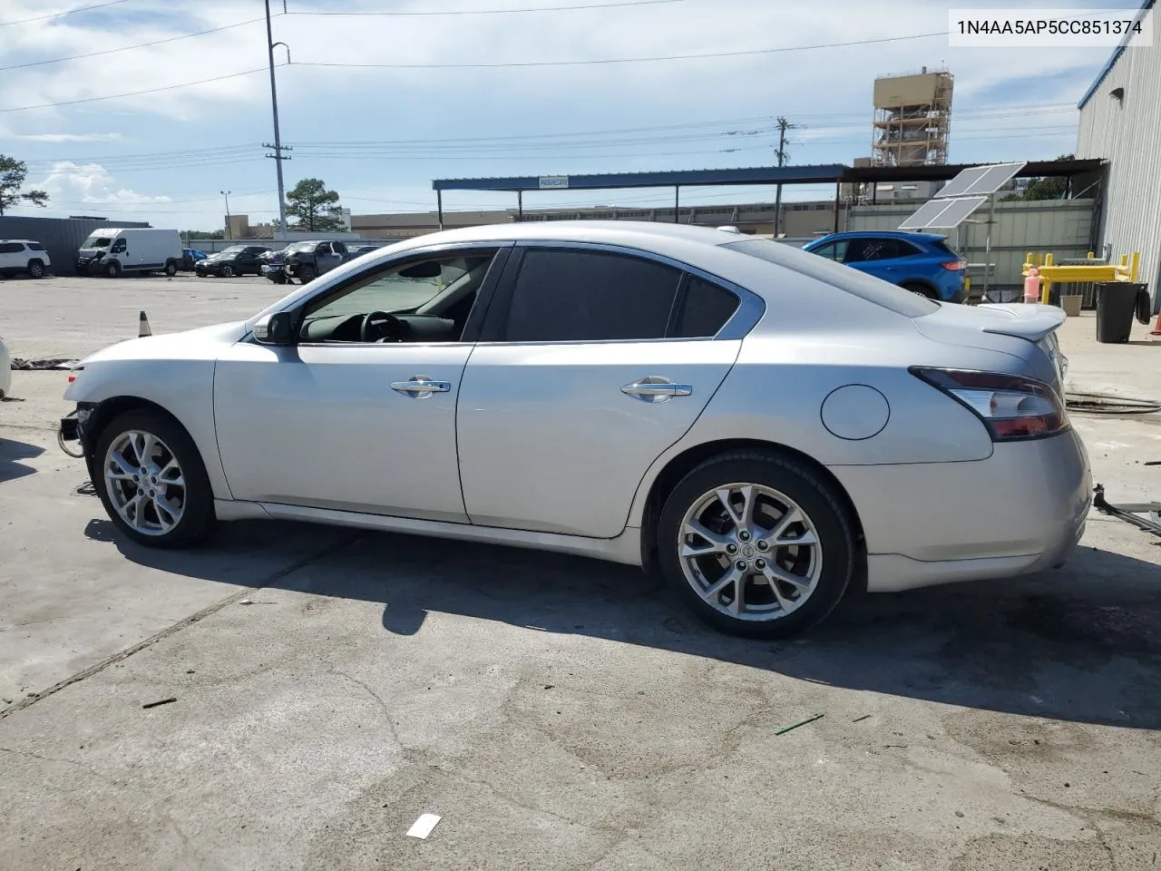 2012 Nissan Maxima S VIN: 1N4AA5AP5CC851374 Lot: 69084544