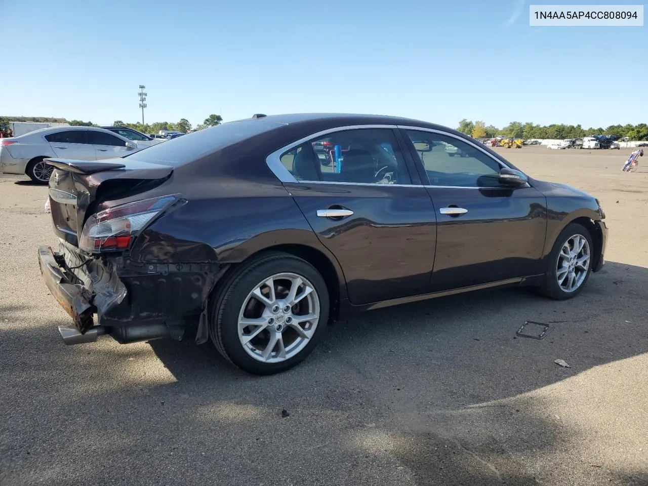 2012 Nissan Maxima S VIN: 1N4AA5AP4CC808094 Lot: 70259004