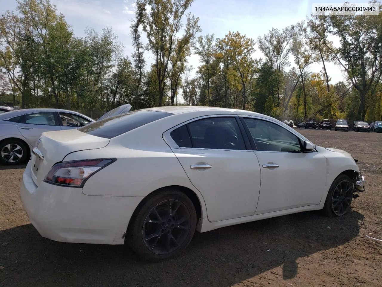 2012 Nissan Maxima S VIN: 1N4AA5AP8CC809443 Lot: 72008914