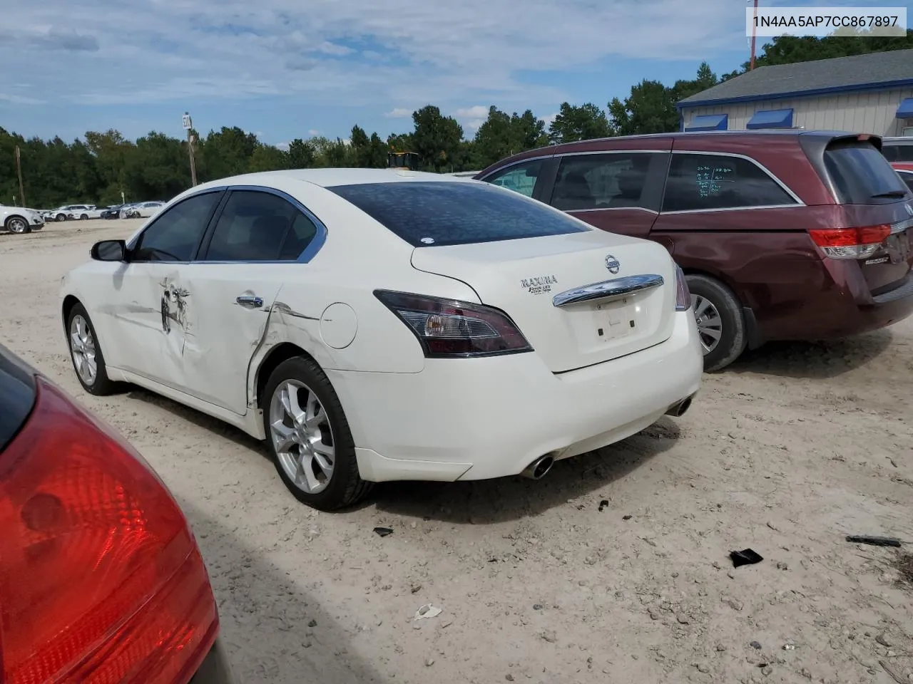 2012 Nissan Maxima S VIN: 1N4AA5AP7CC867897 Lot: 72324574