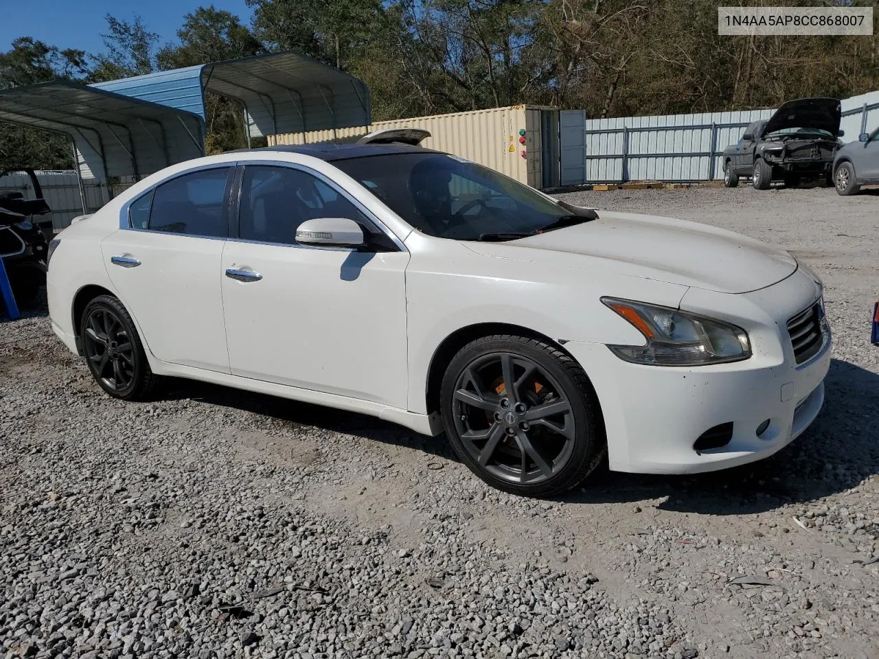 2012 Nissan Maxima S VIN: 1N4AA5AP8CC868007 Lot: 75132024