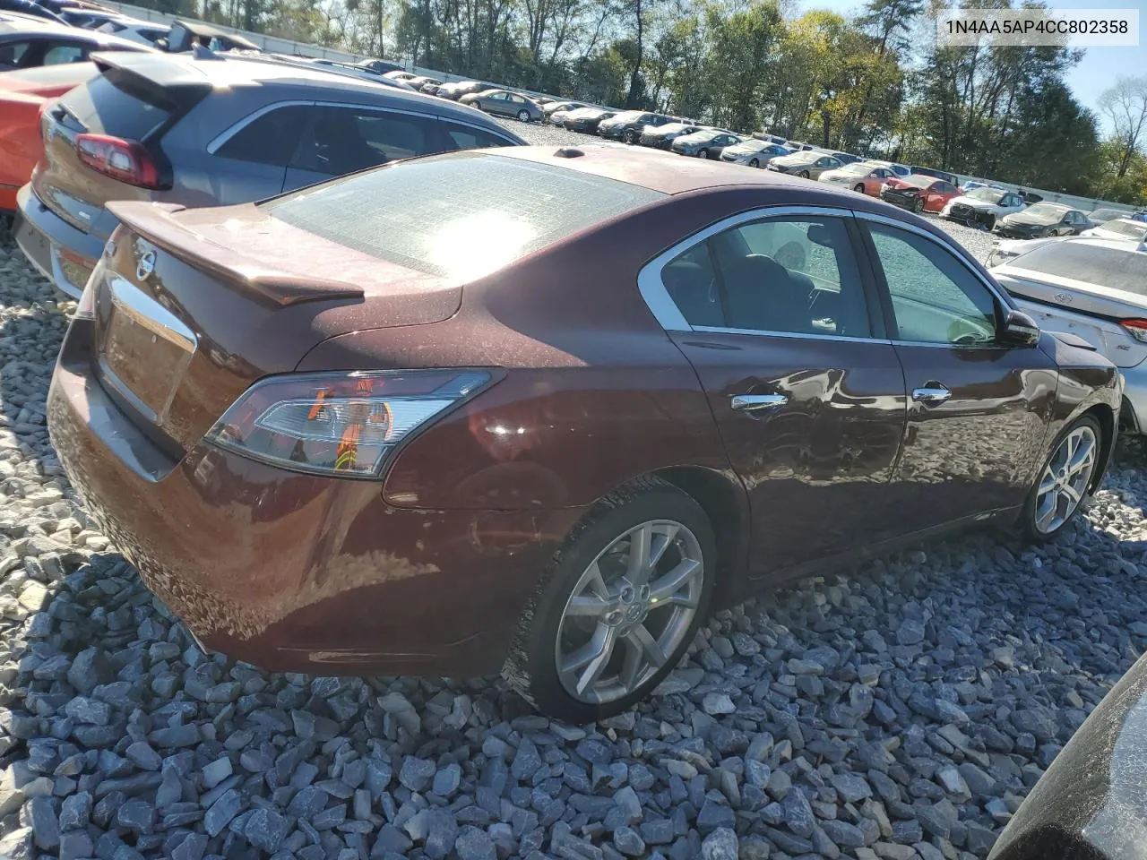 2012 Nissan Maxima S VIN: 1N4AA5AP4CC802358 Lot: 76114674