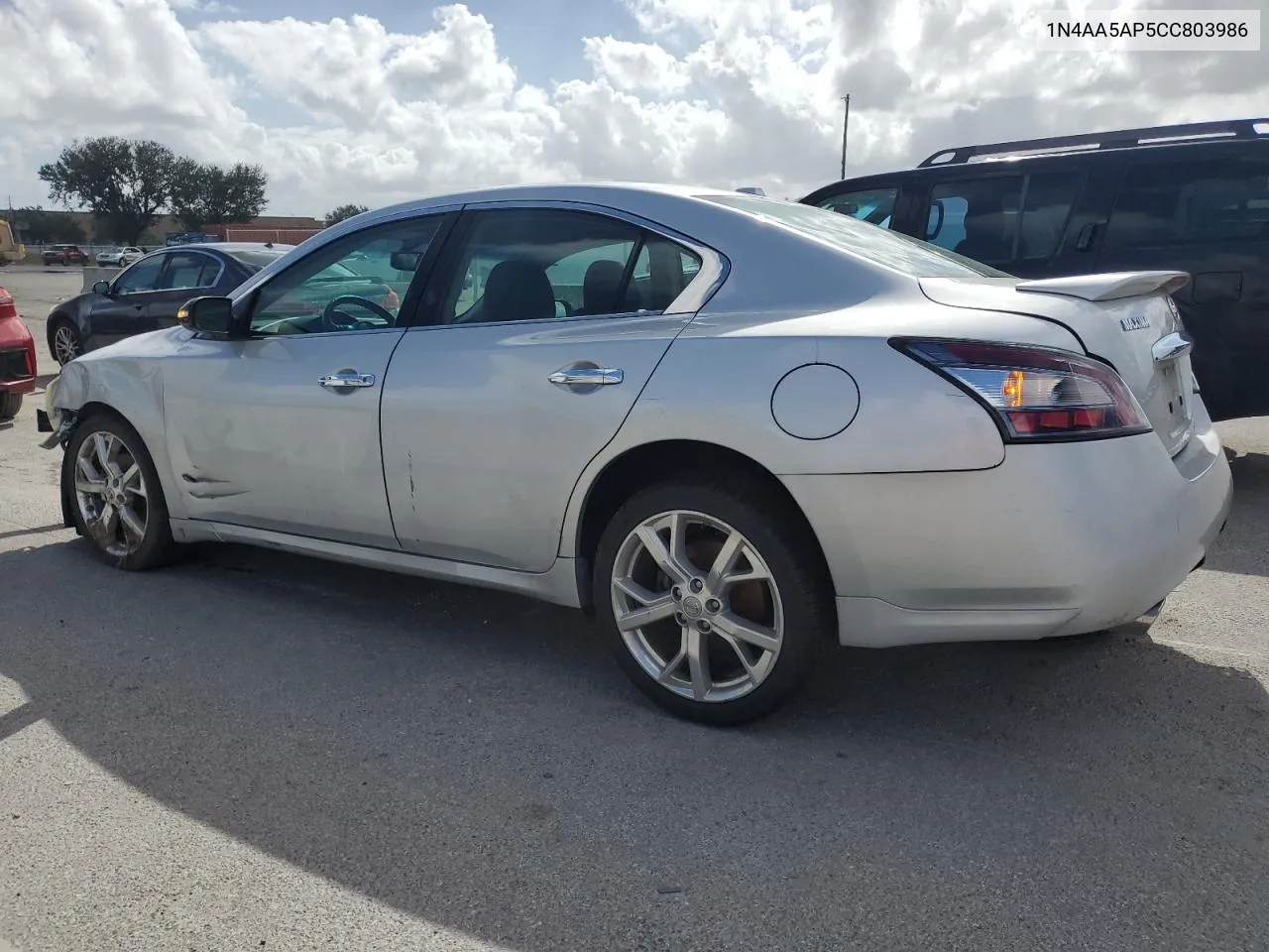 2012 Nissan Maxima S VIN: 1N4AA5AP5CC803986 Lot: 78571194