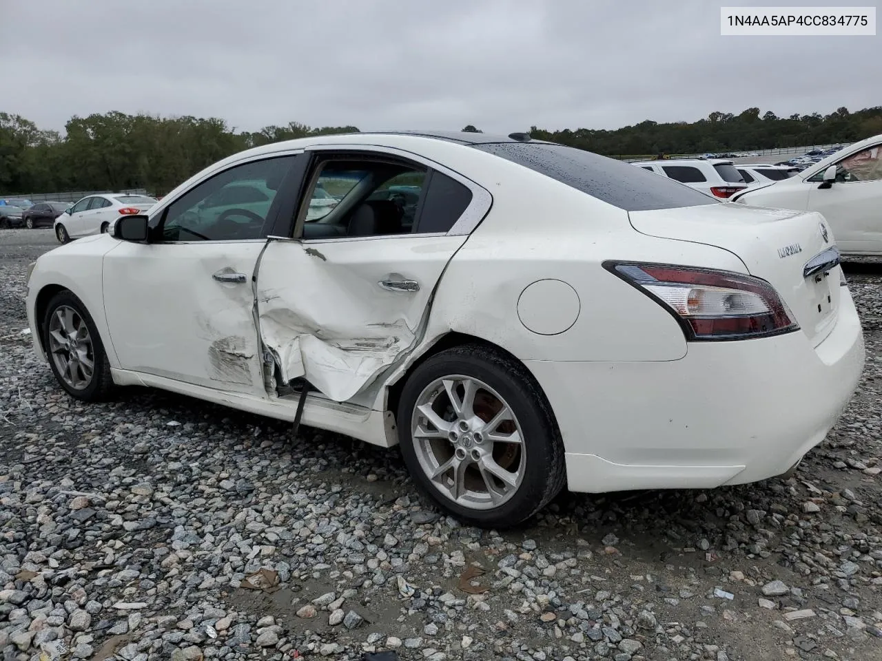 2012 Nissan Maxima S VIN: 1N4AA5AP4CC834775 Lot: 79608314