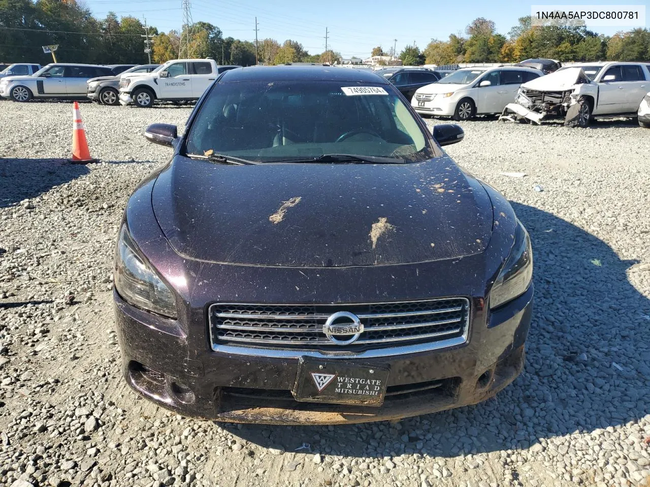 2013 Nissan Maxima S VIN: 1N4AA5AP3DC800781 Lot: 74905764