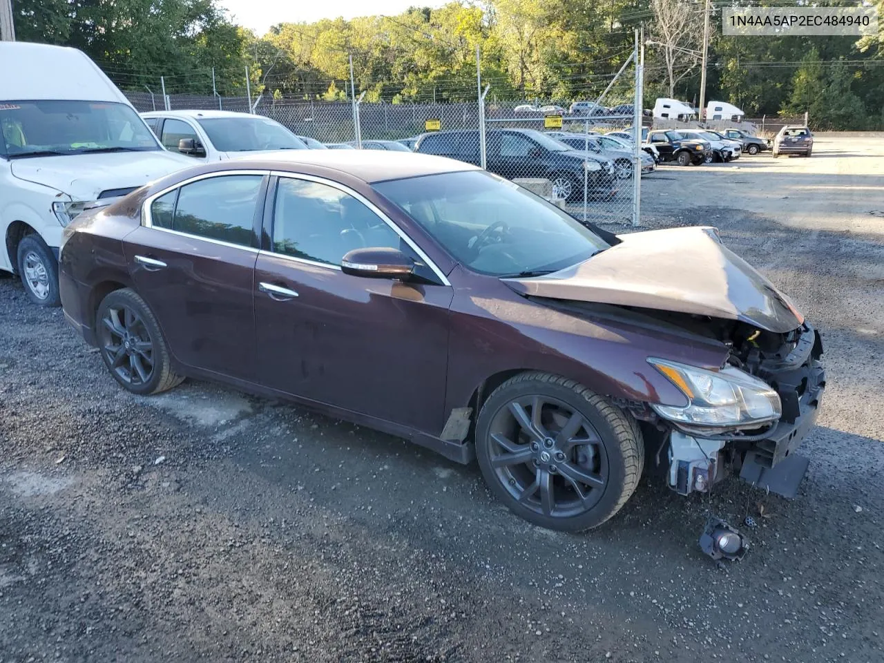 2014 Nissan Maxima S VIN: 1N4AA5AP2EC484940 Lot: 75075864