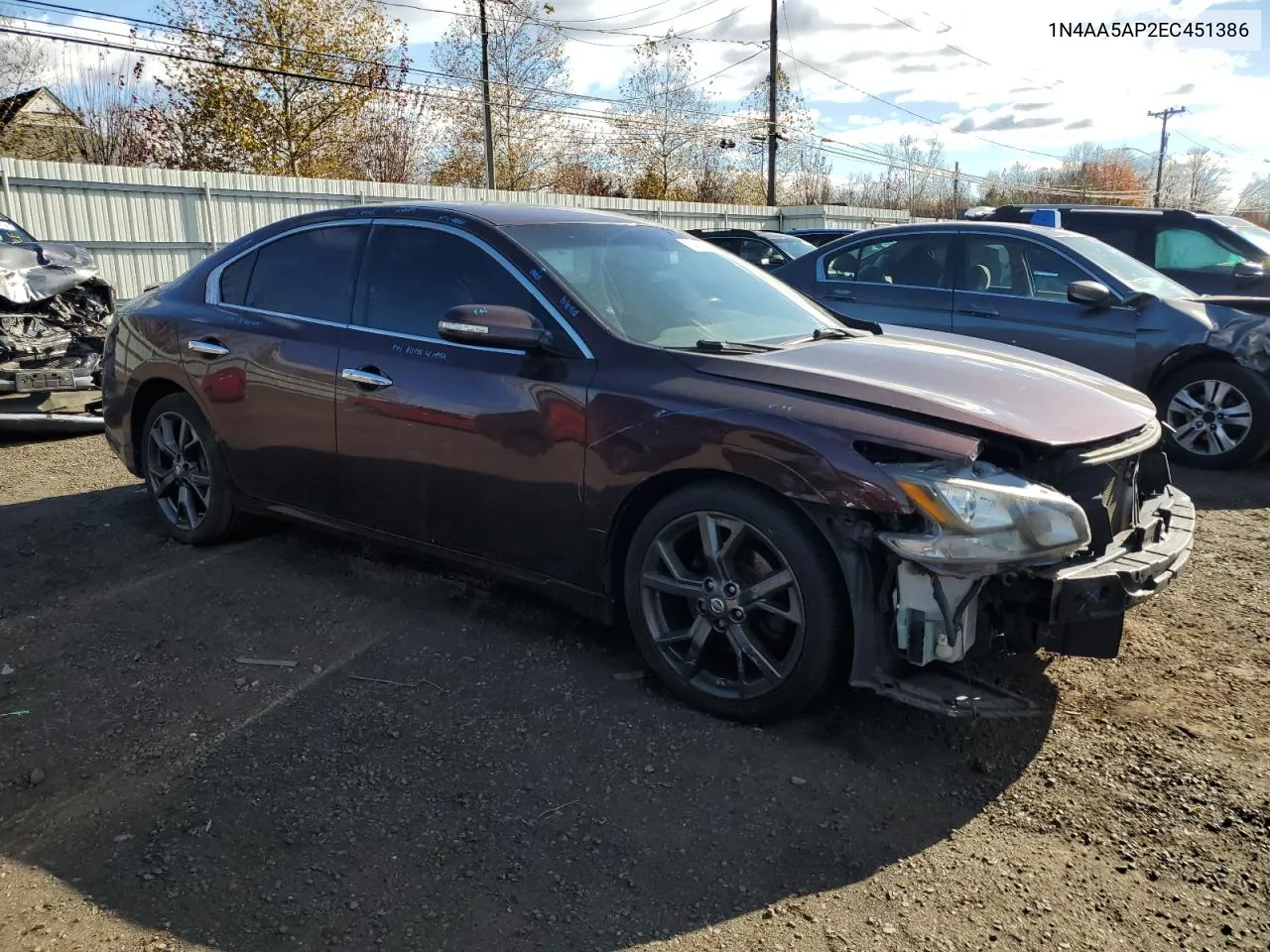 2014 Nissan Maxima S VIN: 1N4AA5AP2EC451386 Lot: 79453854