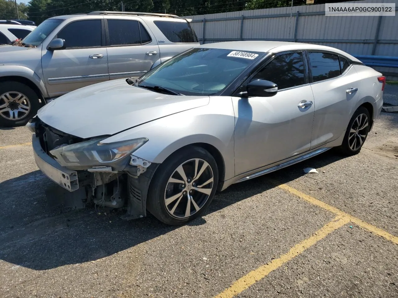 2016 Nissan Maxima 3.5S VIN: 1N4AA6AP0GC900122 Lot: 58768984