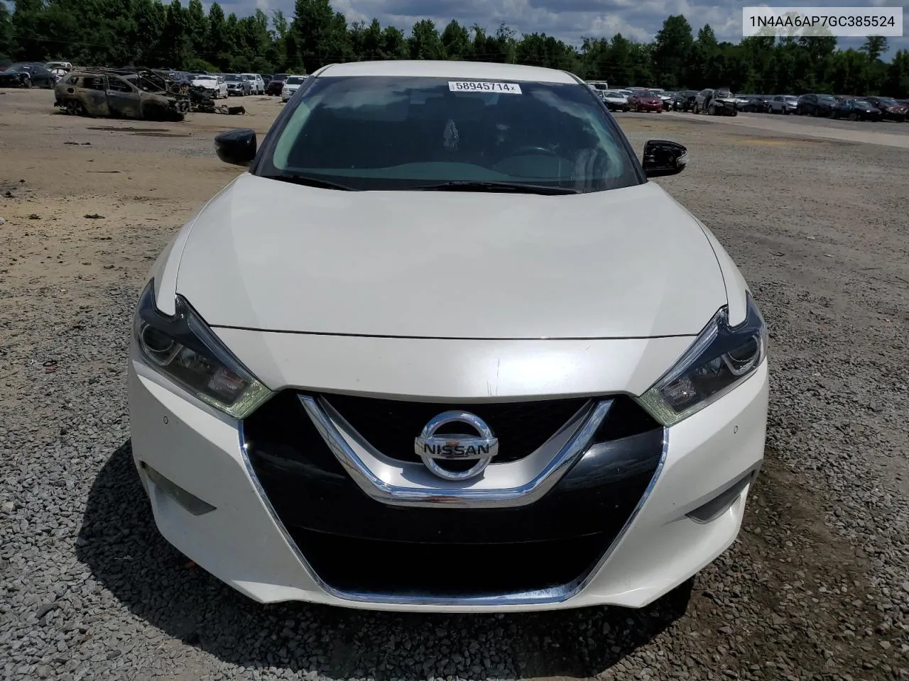 2016 Nissan Maxima 3.5S VIN: 1N4AA6AP7GC385524 Lot: 58945714